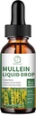 Mullein picături pentru plămâni, Mullein Leaf Extract 1000MG pentru suport respirator, imun și digestiv, cu Querbetin, marshmallow, Elderberry, Black Cumin Seed, Bromelain, Non-GMO, Vegan, 2 Fl Oz
