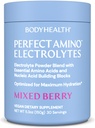 BodyHealth Perfect Amino Electroliti Pulbere Nu Zahăr, Keto Zahăr Free Fasting Electroliți Băutură Mix, Pulbere de hidratare cu Minerale Trace - Berry mixt - 30 Serviri