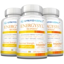 Stiinta aprobata Energysyl - Cafeina liber - cu Adaptogens, B Vitamine, si Bioperine - 3 luni aprovizionare - 180 capsule