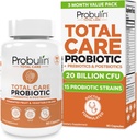 Probulin Total Care Probiotic Supliment, Daily Gut, Digestive, și Imun sănătate Probiotice Capsule pentru bărbați și femei, 20 Miliarde CFU, Vegan, 90 Conte Sticla