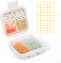 Dynippy Daily Pill Organizator 5 Compartimente Umiditate portabilă Dovada de umiditate caz pilula mic pentru Pocket Purse Travel Pilula cutie Portable Medicine Vitamina Fish Deținătorul de ulei (White)