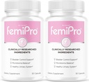(2 ambalaj) FemiPro pastile de control al vezicii urinare - capsule FemiPro originale, Femi Pro de control al vezicii urinare Suplimentul de sprijin, Probitic pastile FemiPro pentru recenzii generale de sănătate și wellness, 60 capsule 2 luni