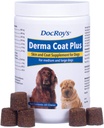 Revival Animal Health Doc Roy's Derma Coat Plus Skin & Coat Supplement pentru câini de talie medie/mare - 60 ct Chews