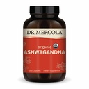 Dr. Mercola Organic Ashwagandha - Sprijină producția de energie și sănătatea suprarenală - 800 mg per servire - non-GMO, gluten-free & Soy-Free - certificate USDA Organic - 180 capsule (90 Servings)