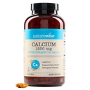 Natura Wise High-Purity, All-Natural Calciu 1250mg + Vitamina D3 1000UI + Organic MCT Ulei de cocos - Sarcina sigur + non-GMO - Absorbție prietenos, Gluten gratuit - 200 Softgels[100-zi de aprovizionare]