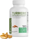 Bronson Curcumin Turmeric cu BioPerine - suport comun de înaltă potenţă Premium cu 95% Curcuminoide standardizate - Capsule non-GMO cu Pepper negru - 180 Conte