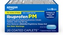 Amazon Basic Care Ibuprofen PM, Ibuprofen 200 mg și Difenhidramină Citrat 38 mg Tablete, Pain Reliever și noapte somn-Aid, 20 Conte