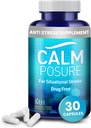 Supliment antistres - 30 capsule - Suplimente de calmare pentru adulți cu magneziu și vitamina C - Pastile de sprijin stres natural - Capsule calme pentru femei și bărbați - Vitamine stres zilnic