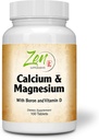Suplimente Zen - Hi Potență Calciu & Magneziu cu D3 & Bor pentru absorbție îmbunătățită, susține sănătatea osoasă și densitatea osoasă 100-Tabs