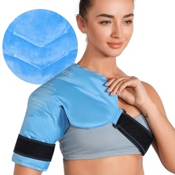 Revix Umăr pachet de gheață pentru Rotator Cuff terapie rece, Arm Gel Ice Pack pentru leziuni Reutilizabile, Flexible Cold Compression Wrap pentru recuperare post-workout, Oboseală și Discomfort umăr, albastru