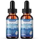 2 Ambalaj Glucosamină Chondroitin MSM Picături lichide - Supliment suplimentar de suport comun pentru rezistenţă pentru adulţi cu Querbetin Boswelia, Bromelain, Acid hialuronic, Suport imun antioxidant (4 Fl oz)