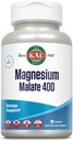KAL Magnesium Malate 400mg, Chelated Magnesium Supplement with Malic Acid, Healthy Energy & Muscle Function Support, Enhanced Absorption, Vegan, Non-GMO, 45 Servings, 90 Veg Tabs