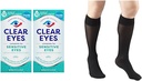 Clear Eyes Drops ochi sensibil 2 Pack & Truform Sheer Compression Stockings Femeii mare genunchi 20 Denier negru mediu