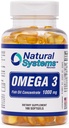 Omega 3 1000 mg ulei de pește 100 Softgels concentrate de sisteme naturale - Omega 3 Suplimente - Capsule pentru dieta zilnica - EPA - DHA - Perfect pentru inima, ochi, creier și articulații de sprijin