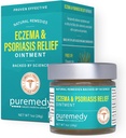 Purededy Eczema & Psoriazis Relief Ointment Toate supele naturale Soothes și relives Simptome de uscat mâncărime Flaky Scratchy sau piele plângăcioasă - 1 oz Jar