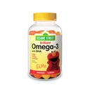 Sesame Street Omega 3 Gummies pentru copii, 50 mg de Omega-3 per Gummy, 4 Luna de aprovizionare, Fără gust de pește, Shellfish supliment gratuit, Brain & Eye Support, 120 Gummies