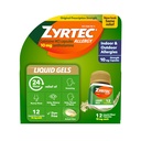 Zyrtec 24 ore Alergie Relief Geluri lichide, Antihistaminice Capsule cu Cetirizină HCl Alergie Medicină pentru Relief All- Day de la Runny Nose, Stranezing, Itchy Eyes & More, 12 Conte