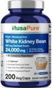 NusaPure White Kidney Beans 30:1 Extract, 800 mg Equivalent to 24,000 mg 200 Vegan Capsules - Bioperine - (Vegan, Non-GMO)