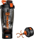 HeaDot Electric proteine Shaker sticla, Blender sticle pentru amestecuri de proteine, 24 Oz Echarable Tip-C Shaker Cup, Made with Tritan, BPA Free Shakers for Proteine Shakes (Orange)