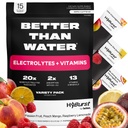 Electrolit & supliment de vitamina pulbere, băutură Mix cu B12, L-Teanină, D3, K2, Zinc, Magneziu, Potasiu, Suporturi Calm Focus & Energie, Variety Pack 1, 15 Pachet