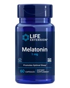 Extensie de viaţă Melatonină 1 mg - Pentru Noapte odihnitoare, Echilibru hormonal şi Sănătate Imună - Eliberare imediată - GMO fără gluten - 60 capsule