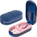Compact Pill Cutter pentru Slicing Precise, Pill Cutter Splitter, Portable Pill Splitter pentru tablete mici, Vitamine & de utilizare zilnică (albastru)