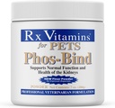 Rx Vitamine Phos-Bind - Kidney Supplement Powder - Mestecă fosfați pentru pisici și câini pentru sănătatea rinichilor - Sprijină Curățarea normală a rinichilor și îngrijirea esențială a rinichilor - 200g