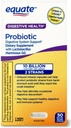 Equate Supplement Probiotic Supplement Digestive System Support - Global Digestive Health Support - Minimizează Constipație, Diaree, Gaz & Blooting - Capsule cu eliberare întârziată, 50 Conte