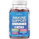 NOUĂ VÂRSTA 8 din 1 Supliment de sprijin imun cu Elderberry, vitamina C şi zinc 50mg, vitamina D 5000 UI, Querbetin & Bromelain (8 la 1 gummie (Pachet de 1)