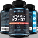 K2 D3 Suplimentul de vitamine 5000 Iu - pentru oase mai sănătoase, sânge, inimă, și o mai bună imunitate - Amortizare îmbunătățită de calciu cu bioperină - 100% Natural și Allergen-Free - Vitamina D3 K2 Mk7 5000 Iu