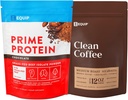 Equip Foods Prime Proteine Powder Ciocolată și aur standard de cafea curată