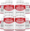 4 Pack- Suplimente de vitamine pentru tratamentul acnee- tablete de coş hormonal pentru a curăţa pielea uleioasă pentru femei, bărbaţi, adolescenţi şi adulţi