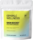 Sparkle Wellness Skin Boost Collagen Capsules (180 Pills) | 30 Days of 2500mg VERISOL Collagen Peptides & Vitamin C | Improves Skin Elasticity & Appearance of Fine Lines | Strengthens Hair & Nails