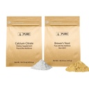 Ingrediente originale pure Brewer's Yeast and Calciu Citrate Bundle, 1 lb Fiecare, fără aditivi sau Fillers, Suplimente