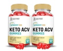 (2 Pack) Speedy Keto ACV Gummies Advanced Formula 1000MG Speedy Keto Gummies Apple Cidru Oţet Formulat cu Pudră de sfeclă de rodie B12 Vegan Non OMG 120 Gummys