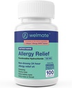 WELMATE - Alergie Relief - Fexofenadină HCl 180 mg - 24 ore Antihistaminic non-drowsy - Strănut - Runny Nose - Mâncărimi la nivelul ochilor, nas și gât - Alergie comprimate de ajutorare - 100 Conte
