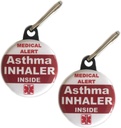 Inhalator de astm interior sac Tag Alertă medicală Zipper trage Set 2pcs