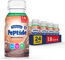 PediaSure Peptide 1.0 Cal,24 Count,Complete,Balanced Nutrition for Kids with GI Conditions,Peptide-Based Formula, with 7g Proteine and Prebiotics, for Oral or Tube Feed,Chocolate,8-fl-oz Bottle