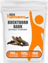 BulkSupplements.com Buckthorn Bark Extract pulbere - Buckthorn Bark Powder, Herbal Supplement - Vegan & Gluten gratuit, 750mg per Serving, 500g (1.1 lbs) (Pachet de 1)