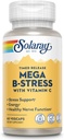 SOLARAY Mega Vitamina B-stress, Timed-Release Vitamina B Complex cu 1000 mg de vitamina C pentru stres, energie, Red Blood Cell & Immune Support, 60 Day Guarantee, Vegan, 20 Serviri, 60 VegCaps