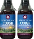 WishGarden Herbs Tuse gravă AM & PM Sirop - Serious AM Non-Drowsy Cough Syrup + Serious PM Cough Siropul de tuse susține somn odihnitor în timp ce liniștea tuse uscată sau umedă, 4oz Bundle