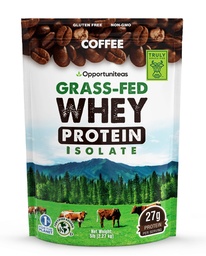 Opportuniteas Grass Fed Coffee Whey Proteine Izolate Pulbere - 27g Proteine Pulbere fără dulciuri artificiale, 60mg Cafeina, Hormone-Free Vaci - 5lb