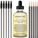 Majestic Pure Castor Oil Gelash Ser - cu celule Apple & Argan Stem - Ser de creștere a genelor pentru gene mai groase, sprâncene și păr - Set gratuit de Mascara Brush & Eyeliner Aplicator - 1 fl oz