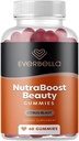Nutraboost Beauty Gummies, Vegan Colagen Booster, Biotin, Skin Hair and Nails, Vitamina A, E, C, Citrus Flavor, 30 Day Supply, Sugar-free