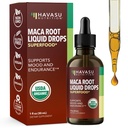 Picături organice Maca Root lichid - Suporturi Echilibru hormonal, Mood, și energie la femei și bărbați - Lepidium Meyenii pentru a sprijini performanța și vitalitatea - non-GMO, Vegan, nearomat - 60 Serviri