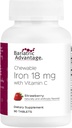 Bariatric Avantaj Fier 18 mg cu vitamina C masticabile - Căpșuni - 90 comprimate