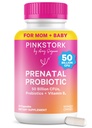 Probiotice prenatale roz Stork pentru femei - 50 miliarde CFU, vitamina B6, prebiotice, boala de dimineata, Microbiome guta, sarcina Probiotic, Suport imunitar, Sarcina trebuie să aibă - 30 capsule