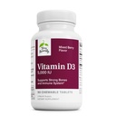 Terry Natural Vitamina D3 - Bone Health & Bone Concentration Supplement - Dietary Supplement for Immune System & Brain Support - 5000 UI Vitamin D Tablets with Mixed Berry Flavor - 90 Chewable Tablets