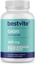 BESTVITE Cozyme CoQ10 400mg (120 Capsule vegetariene) Fermentate natural - Fără Steare - Vegan - Gluten Free - Non OMG