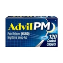 Advil PM Durere Relieiver și somn pe timp de noapte Ajutor, Durere de medicamente cu Ibuprofen pentru ameliorarea durerii și difenhidramină Citrate pentru un ajutor de somn - 120 Caplete acoperite